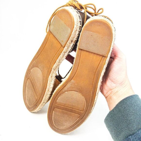 New Apt 9 Espadrille Lace Up Sandals Cognac Tobacco Sz 7M - Picture 8 of 10